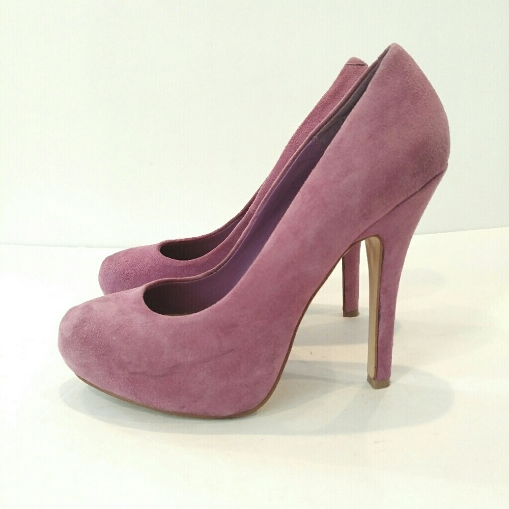 Steve Madden platform heels suede Size 7.5 Purple Pink Suede